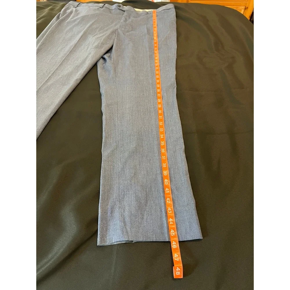 Savile Row Company London Strand Dress Pants Blue Grey Heather 50W 33L Stretch